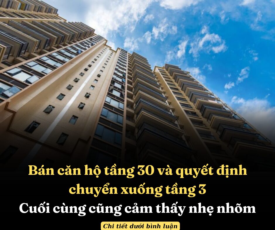 Sau nhiều ngày suy nghĩ, tôi đã bán căn hộ tầng 30 và quyết định chuyển xuống tầng 3, cuối cùng cũng cảm thấy nhẹ nhõm