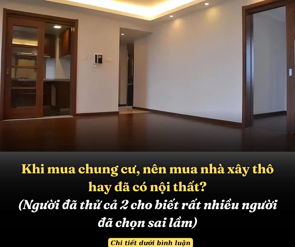 Khi mua chung cư, nên mua nhà xây thô hay đã có nội thất? Người đã thử cả 2 cho biết rất nhiều người đã chọn sai lầm